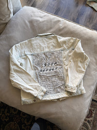 Seek Refuge Syrian Poem Denim Jacket